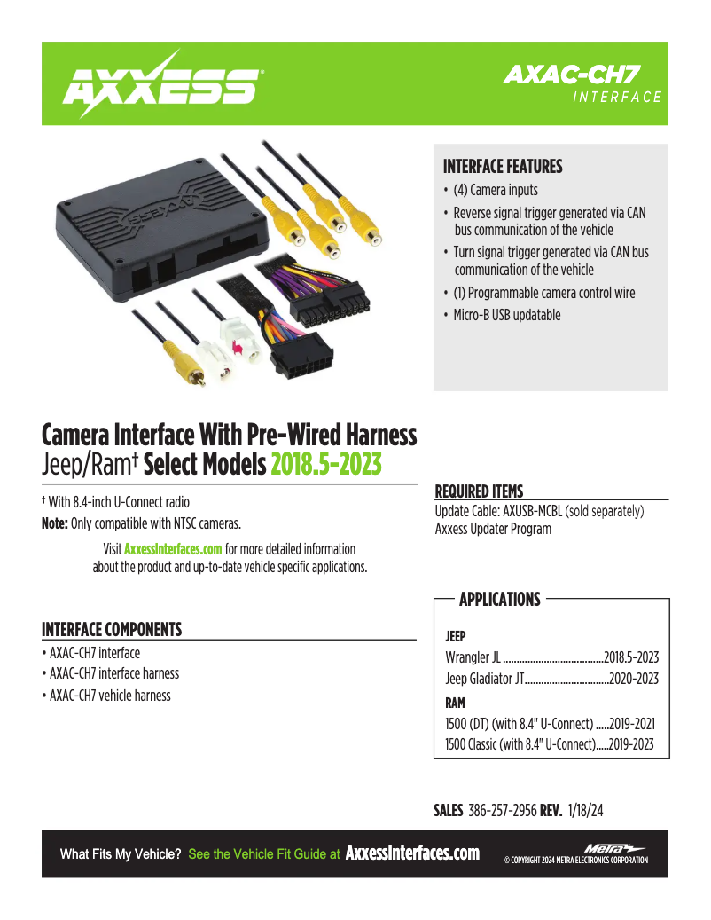 First page image of the manual for AXAC-CH7