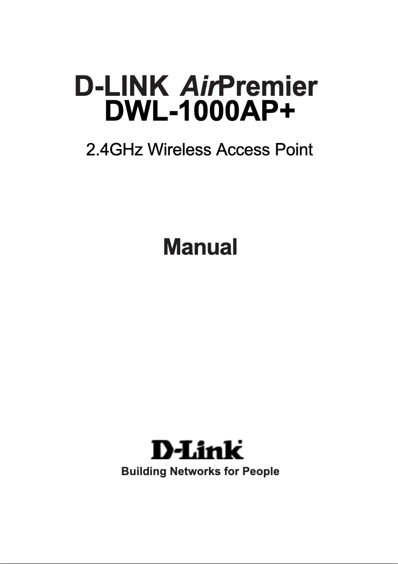 First page image of the manual for DWL-1000AP+