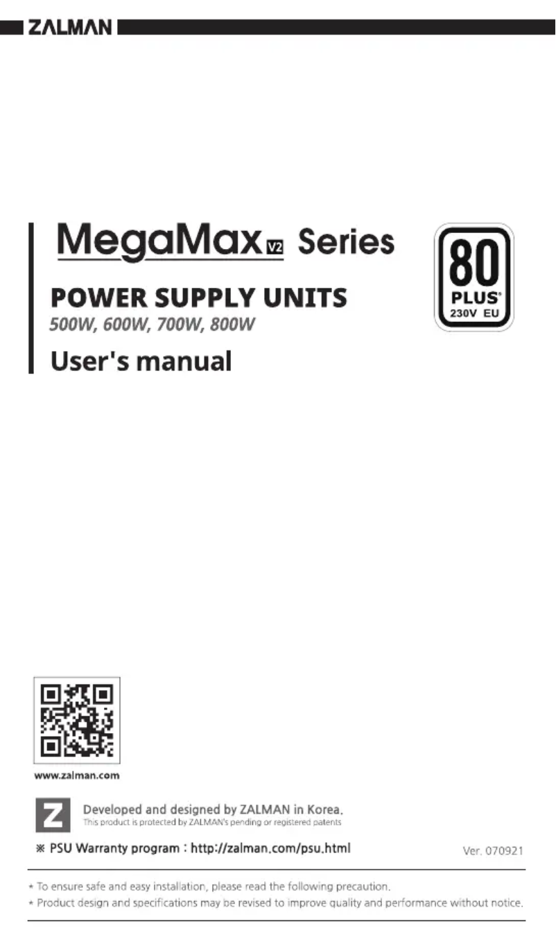 Image de la première page du manuel de l'appareil MegaMax ZM800-TXIIv2