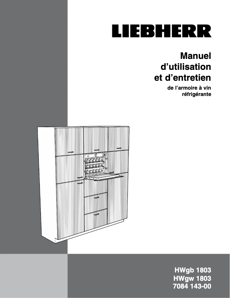 Page 1 de la notice Guide d'installation Liebherr WKEgb 582