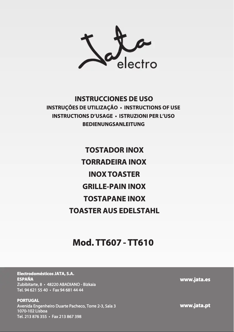 Page 1 of the manual User Manual Jata TT610