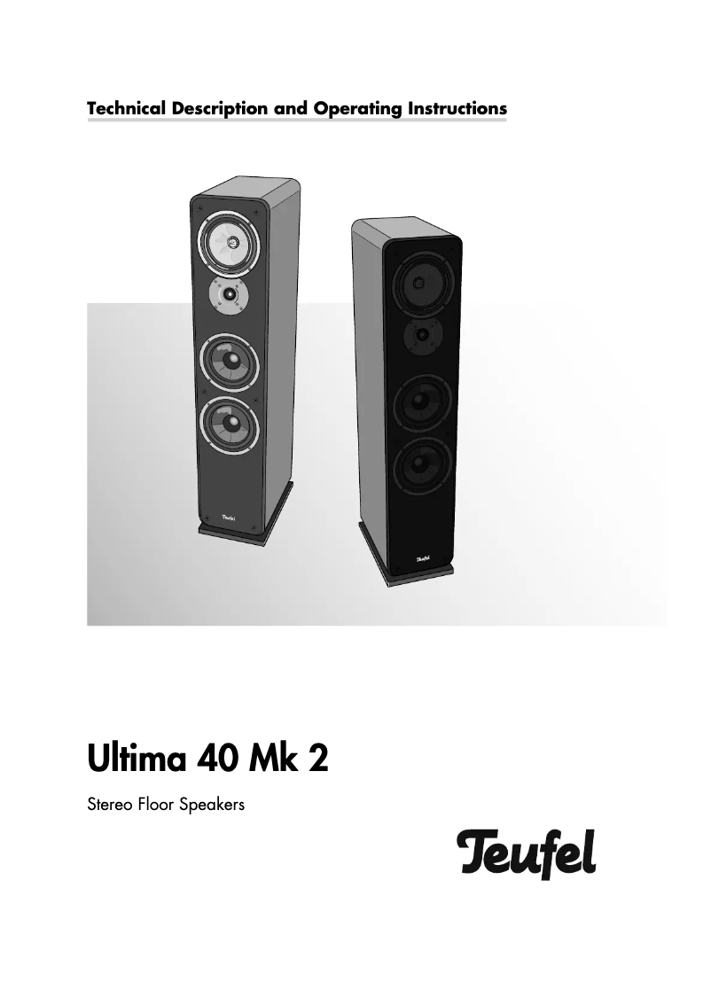 First page image of the manual for Ultima 40 Mk2