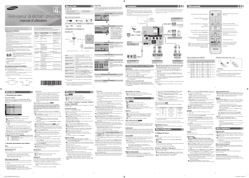 Page 1 of the manual Installation Guide Samsung PS43E470A1R