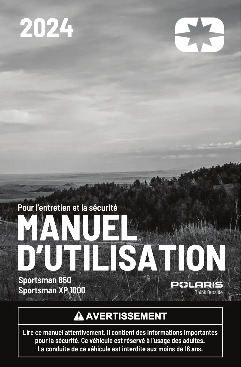 First page image of the manual for Sportsman XP 1000 (2024)