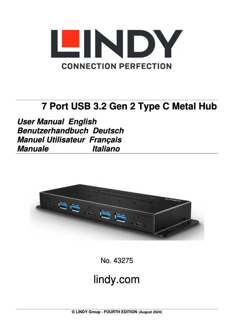 Page 1 of the manual User Manual Lindy 43228
