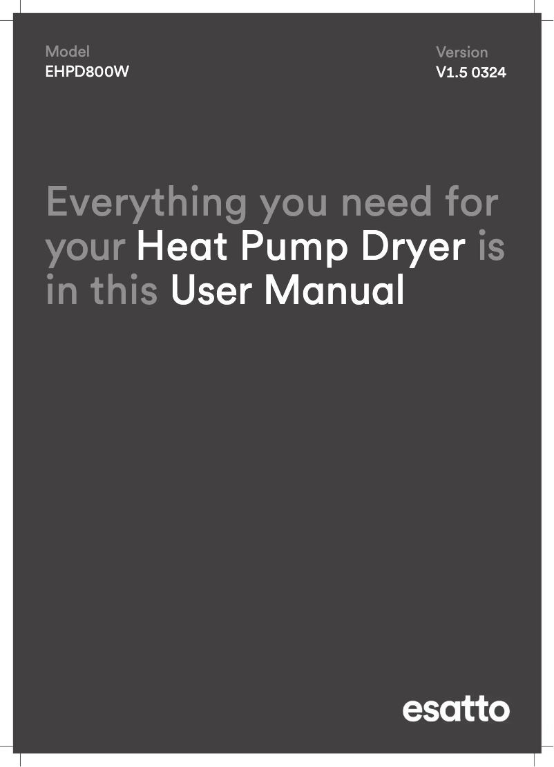 First page image of the manual for EHPD800W