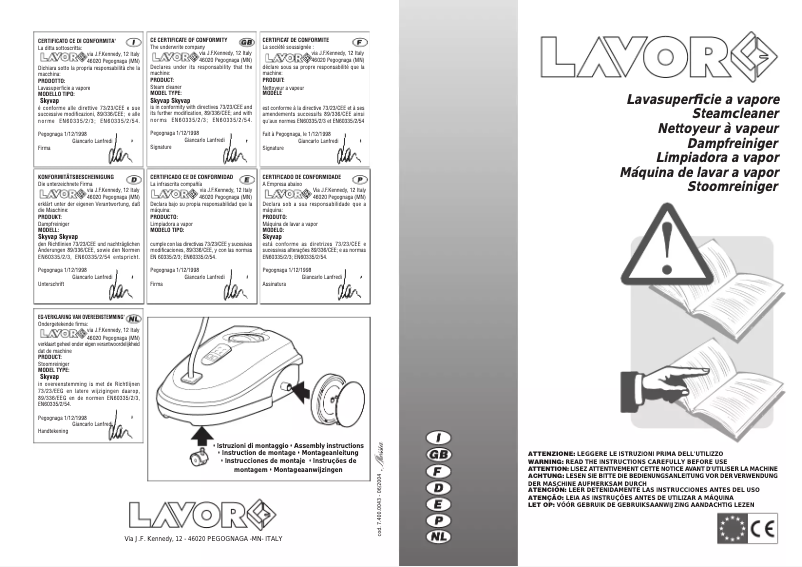 Page 1 of the manual User Manual Lavor Star Steam