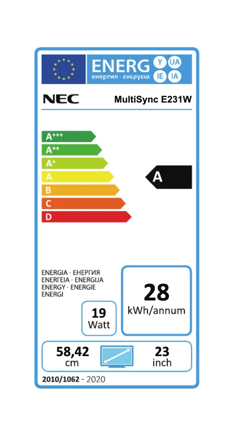 First page image of the manual for MultiSync E231W