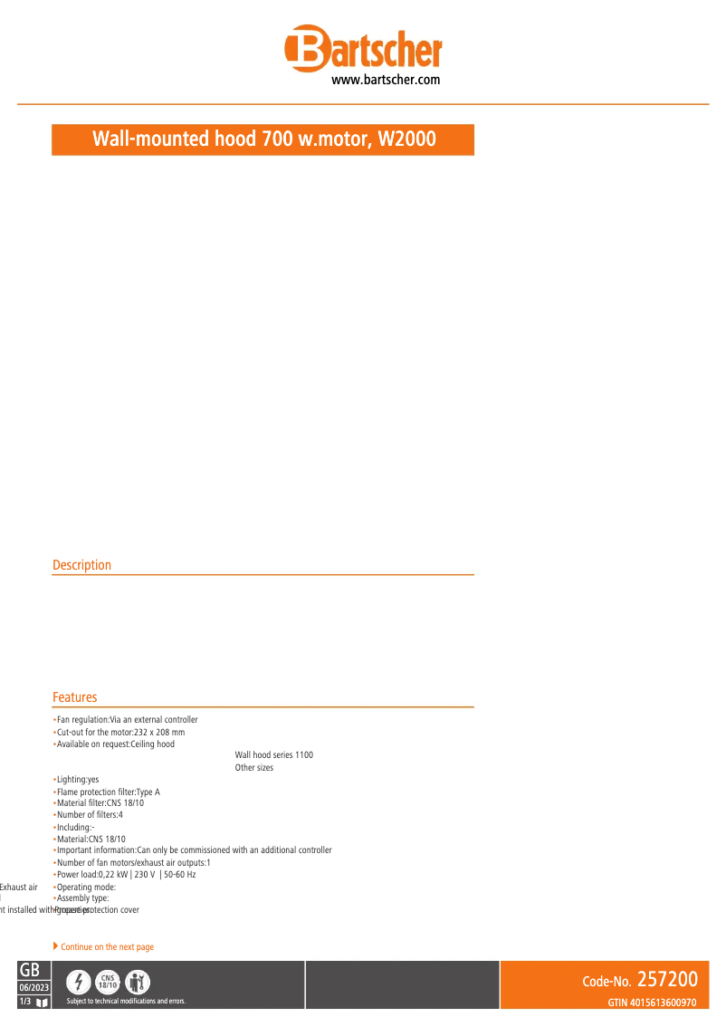 First page image of the manual for 264200