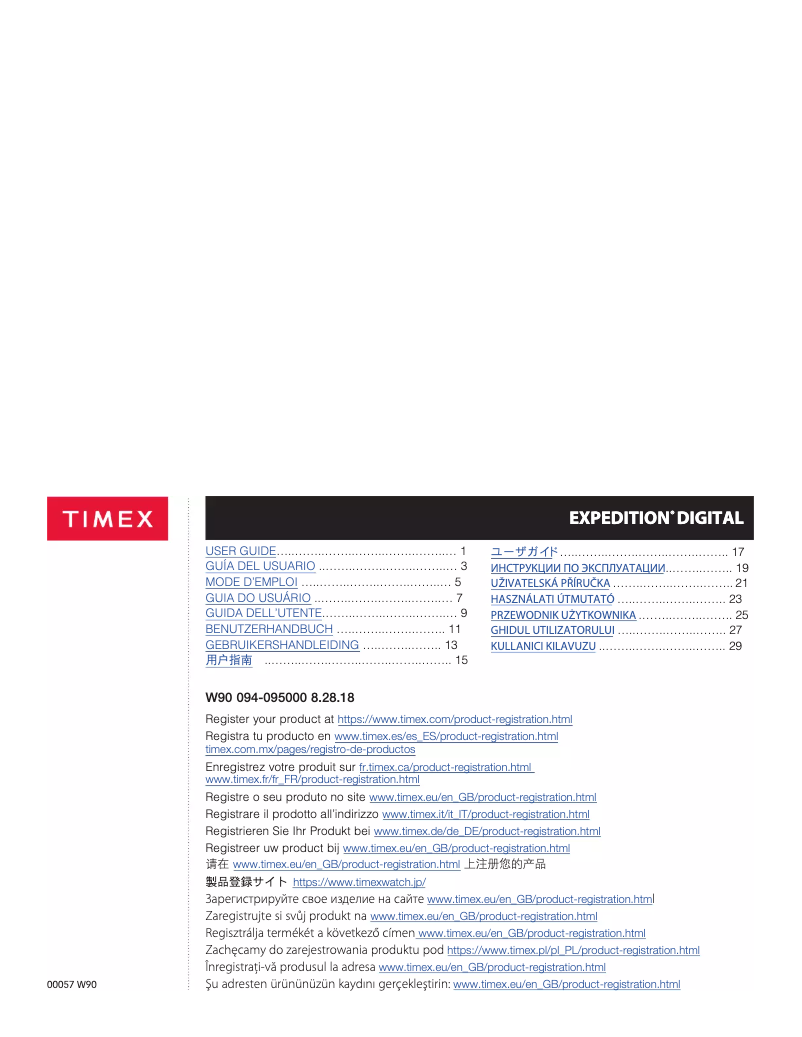 Page 1 of the manual User Manual Timex Expedition T480619J
