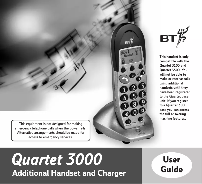 First page image of the manual for Quartet 3000