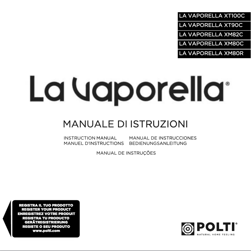 First page image of the manual for La Vaporella XM80R