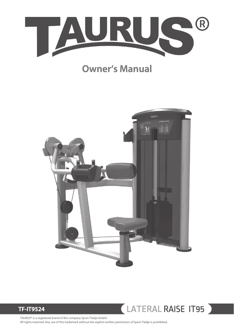 Page 1 of the manual User Manual Taurus Lateral Raise IT95