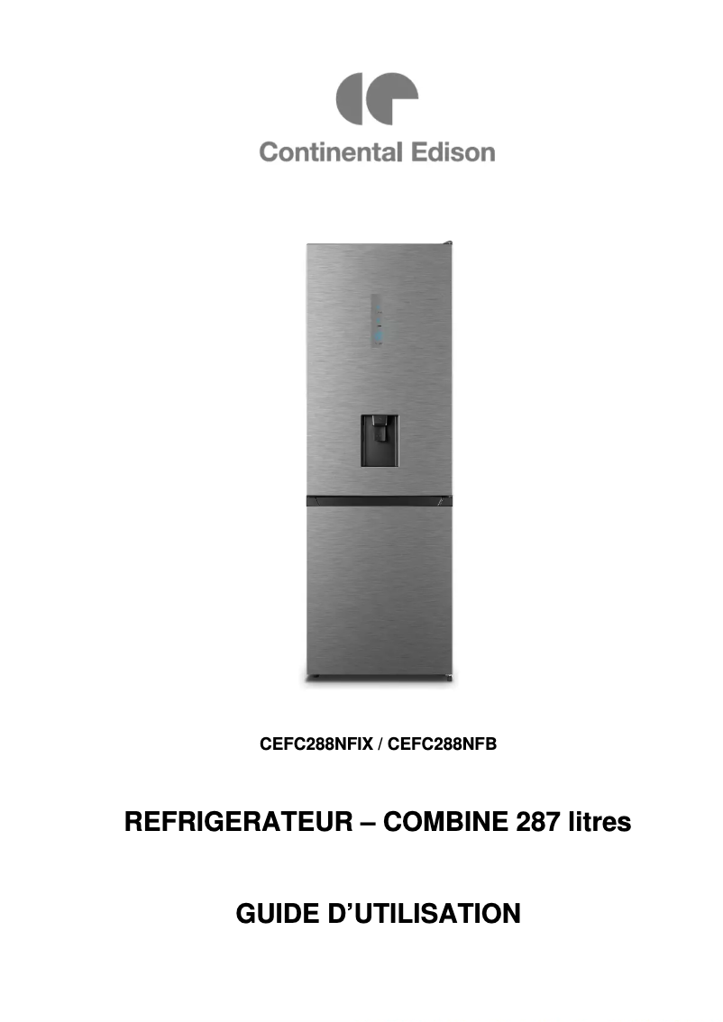 First page image of the manual for CEFC288NFB