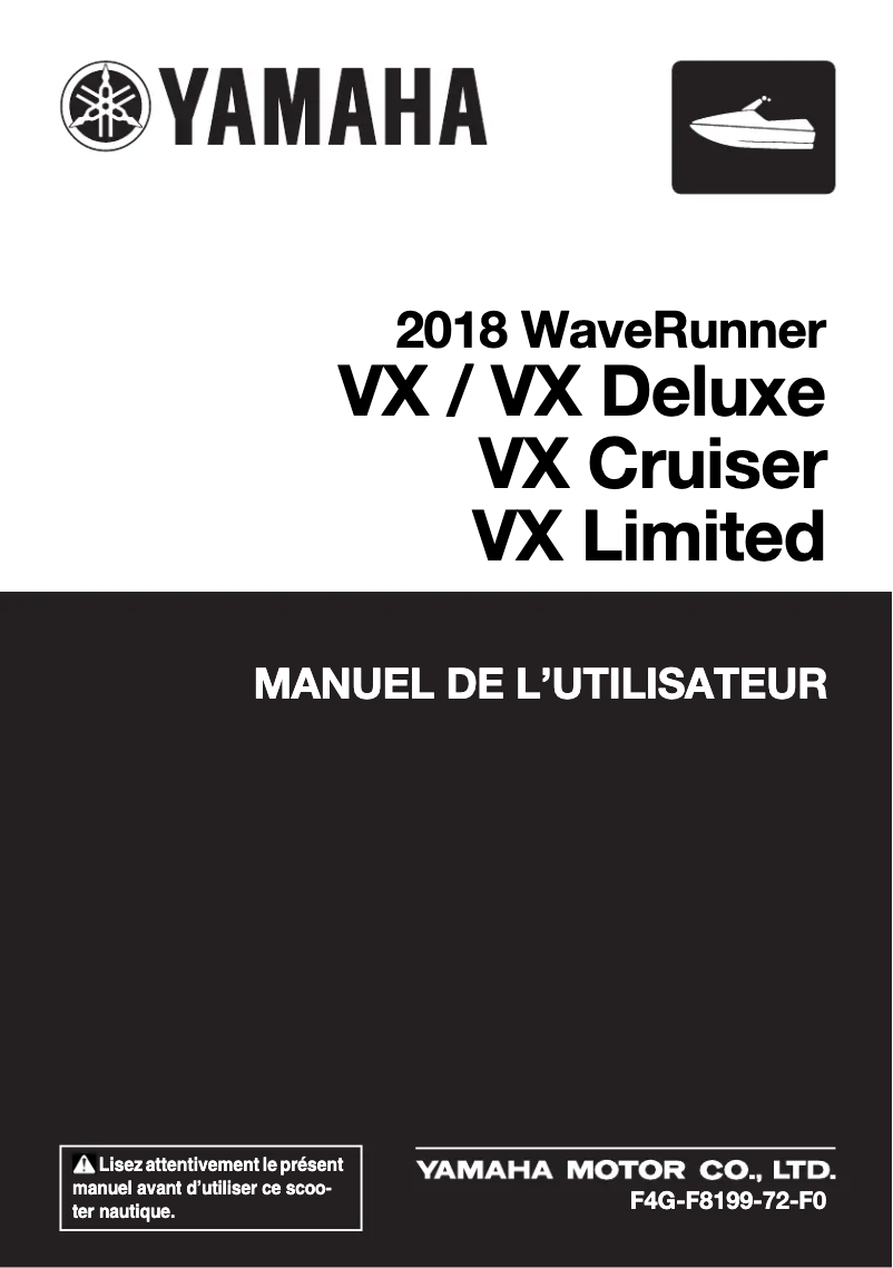 First page image of the manual for WaveRunner VX (2018)