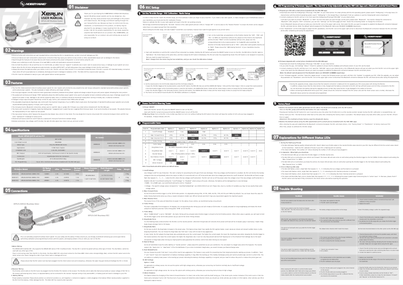 First page image of the manual for XERUN AXE540-2300KV-FOC