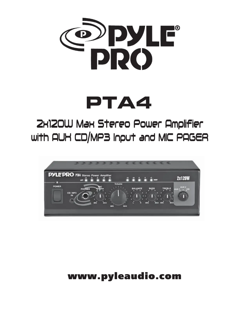 First page image of the manual for PTA4