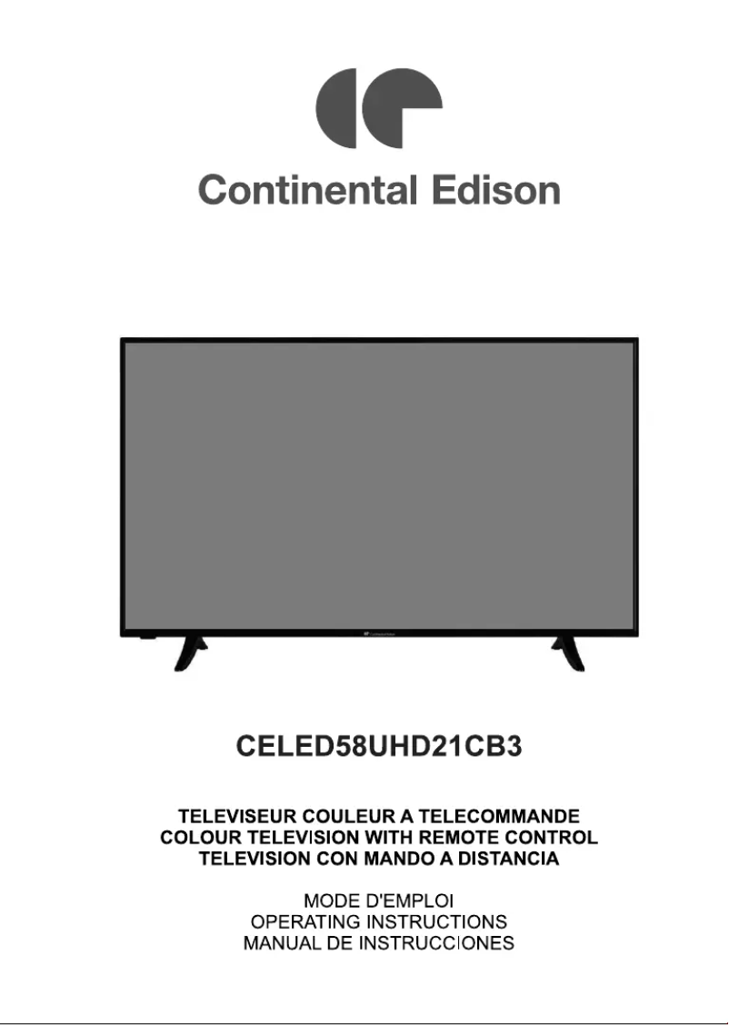 First page image of the manual for CELED58UHD21CB3