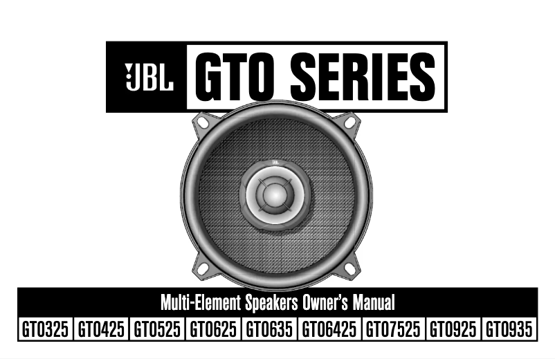 Page 1 de la notice Manuel utilisateur JBL Grand Touring GTO935