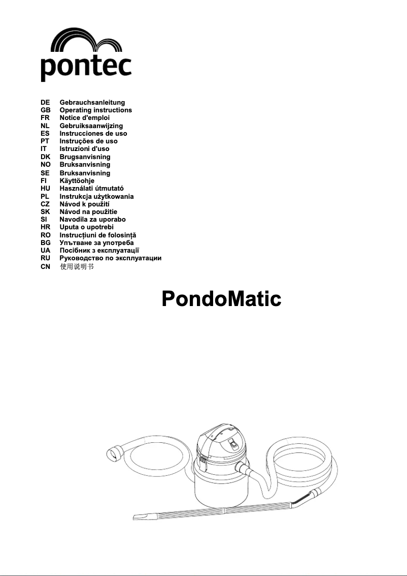 First page image of the manual for Pondomatic 3