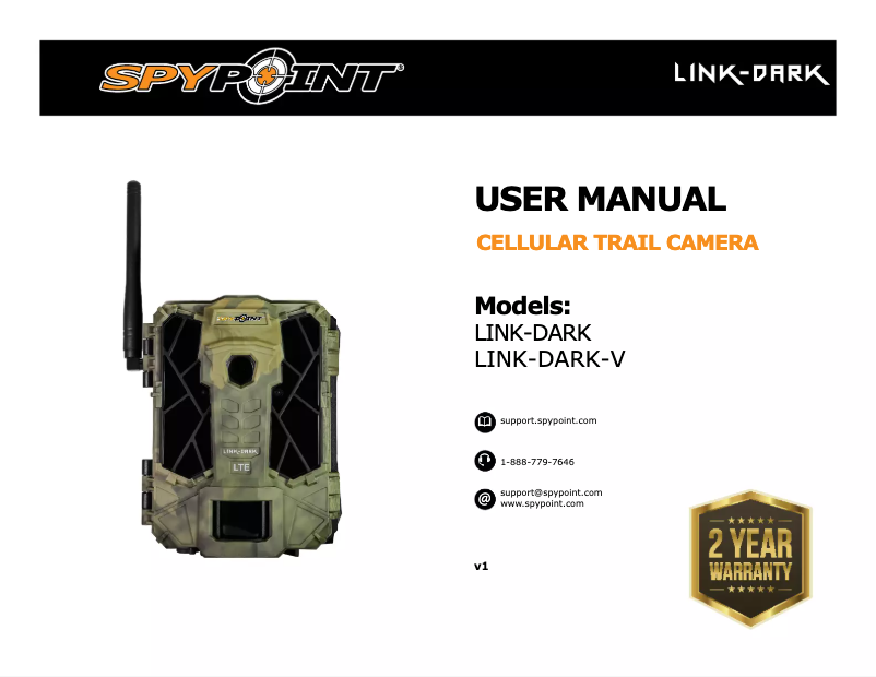 Page 1 of the manual User Manual Spypoint Link-Dark