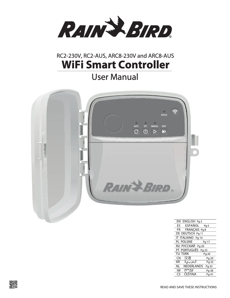 Page 1 of the manual User Manual Rain Bird RC2