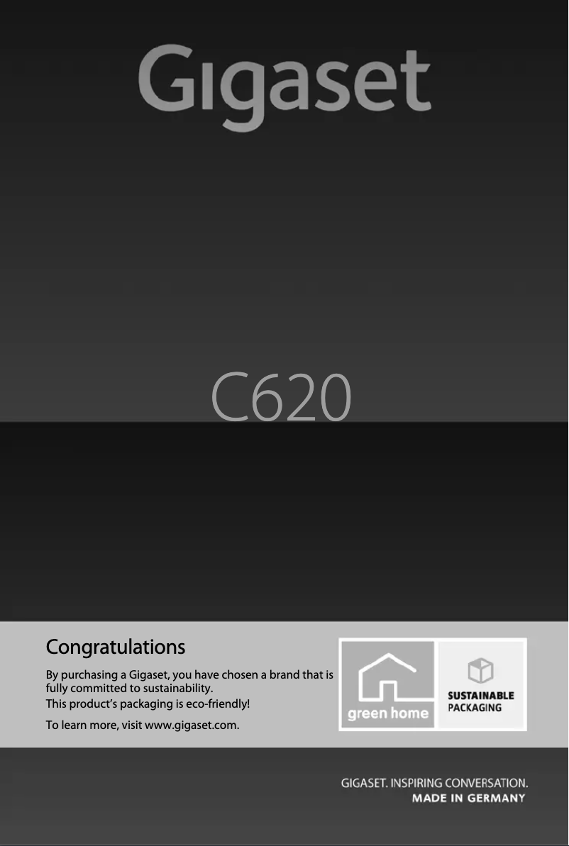 Page 1 of the manual User Manual Gigaset Gigaset C620