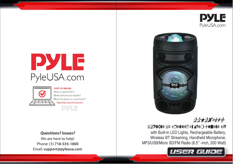 Page 1 of the manual User Manual Pyle PPHP81LTB