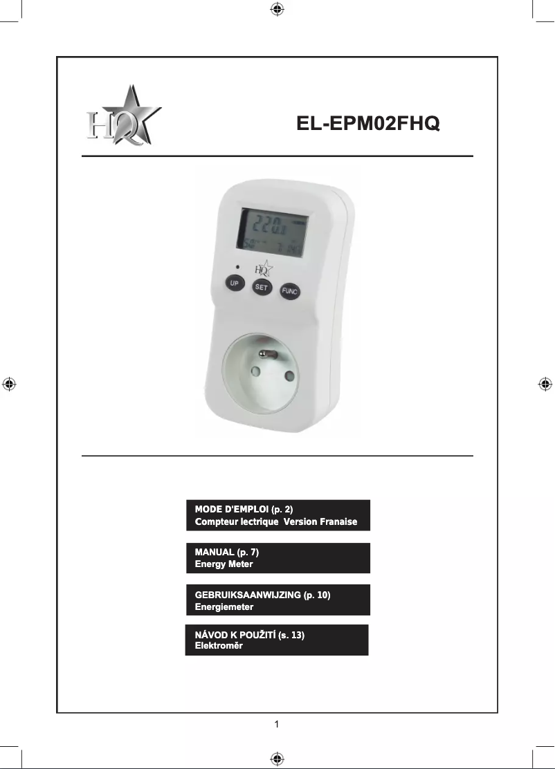 First page image of the manual for EL-EPM02FHQ