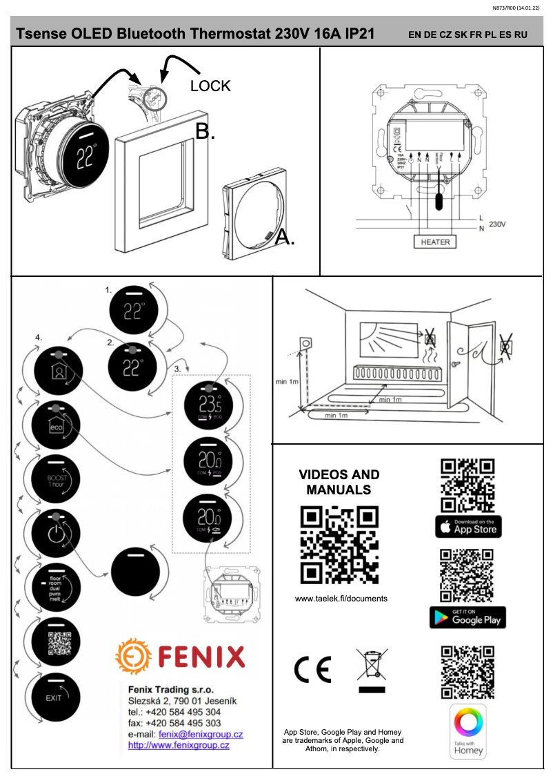 Page 1 of the manual User Manual Fenix Tsense OLED