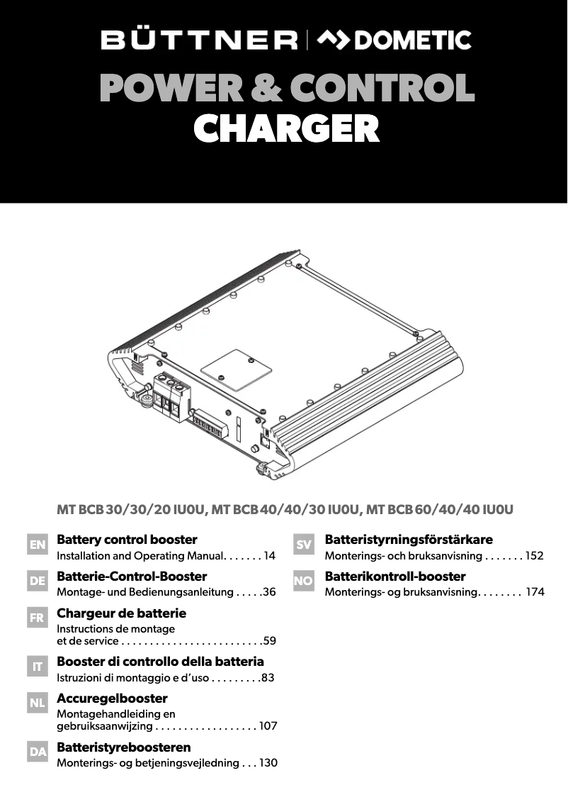 Page 1 de la notice Manuel utilisateur Dometic MT BCB606040