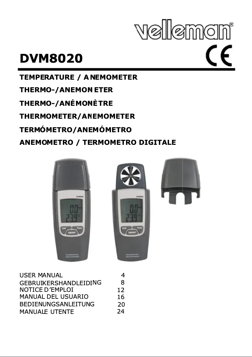 First page image of the manual for DVM8020