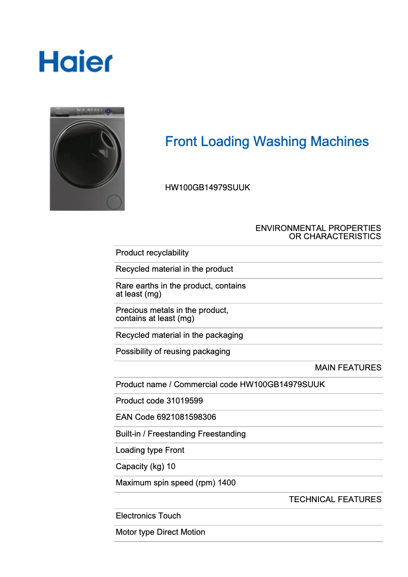 First page image of the manual for I-Pro Series 7 Plus HW100-B14979S8U1