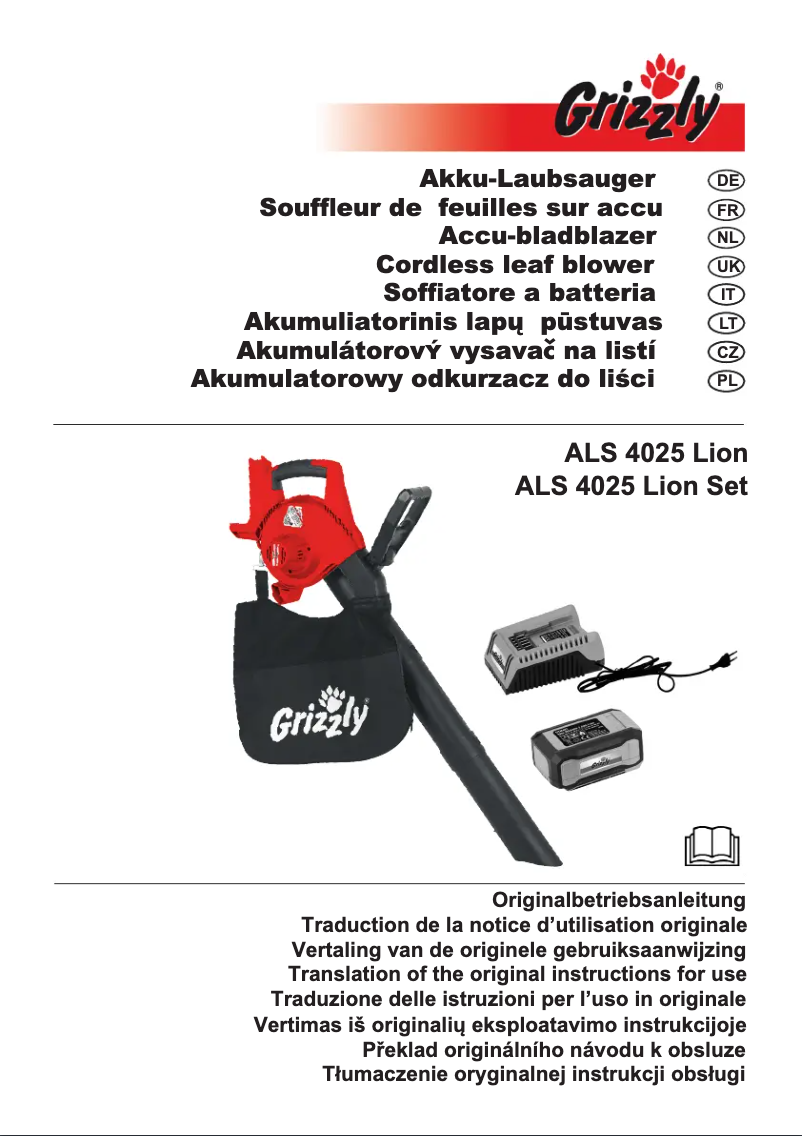 Page 1 of the manual User Manual Grizzly ALS 4025 Lion