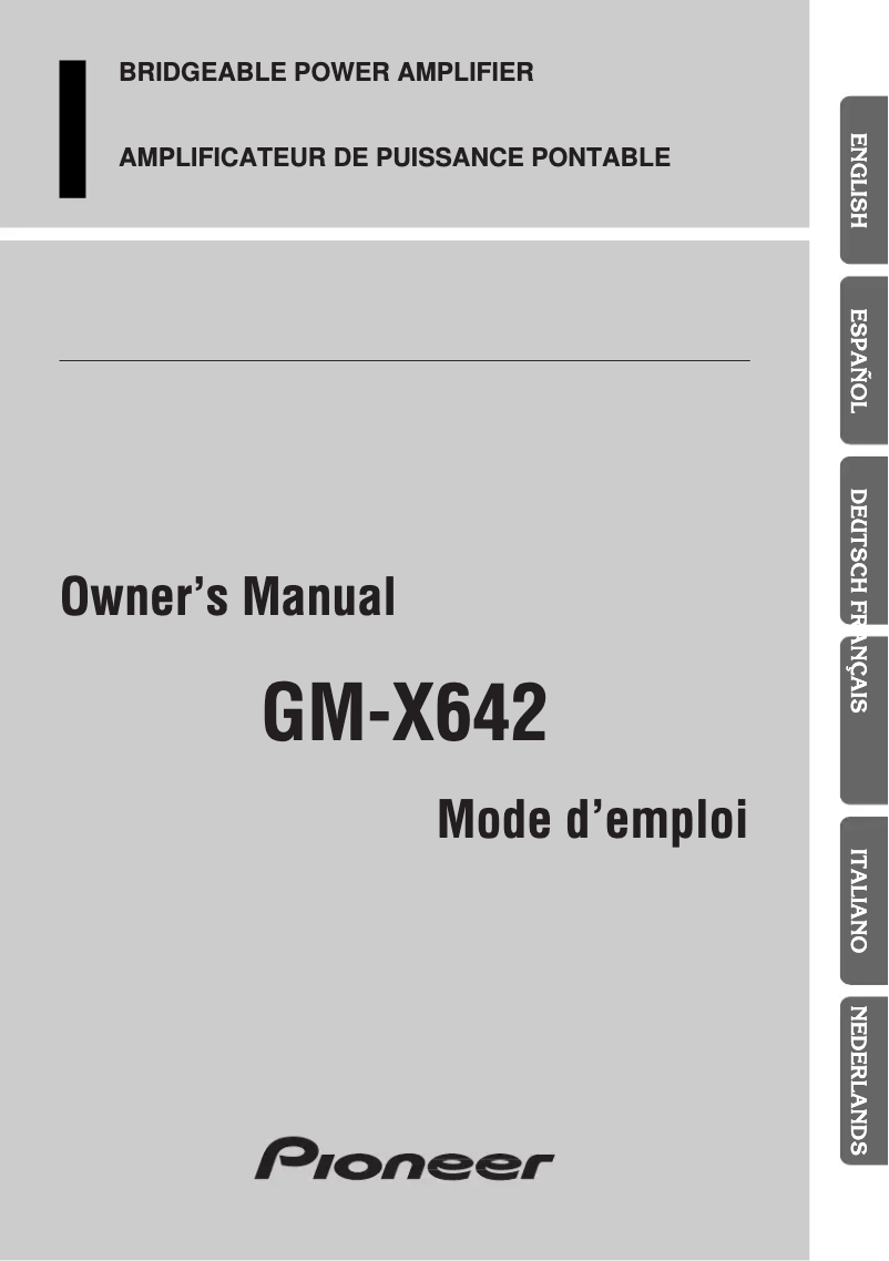 Page 1 of the manual User Manual Pioneer GM-X642