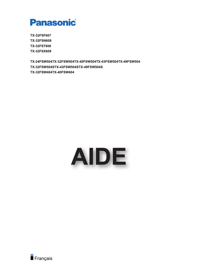 Page 1 of the manual User Manual Panasonic TX-24FSW504