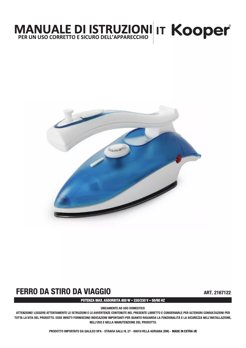 Page 1 of the manual User Manual Kooper 2167122