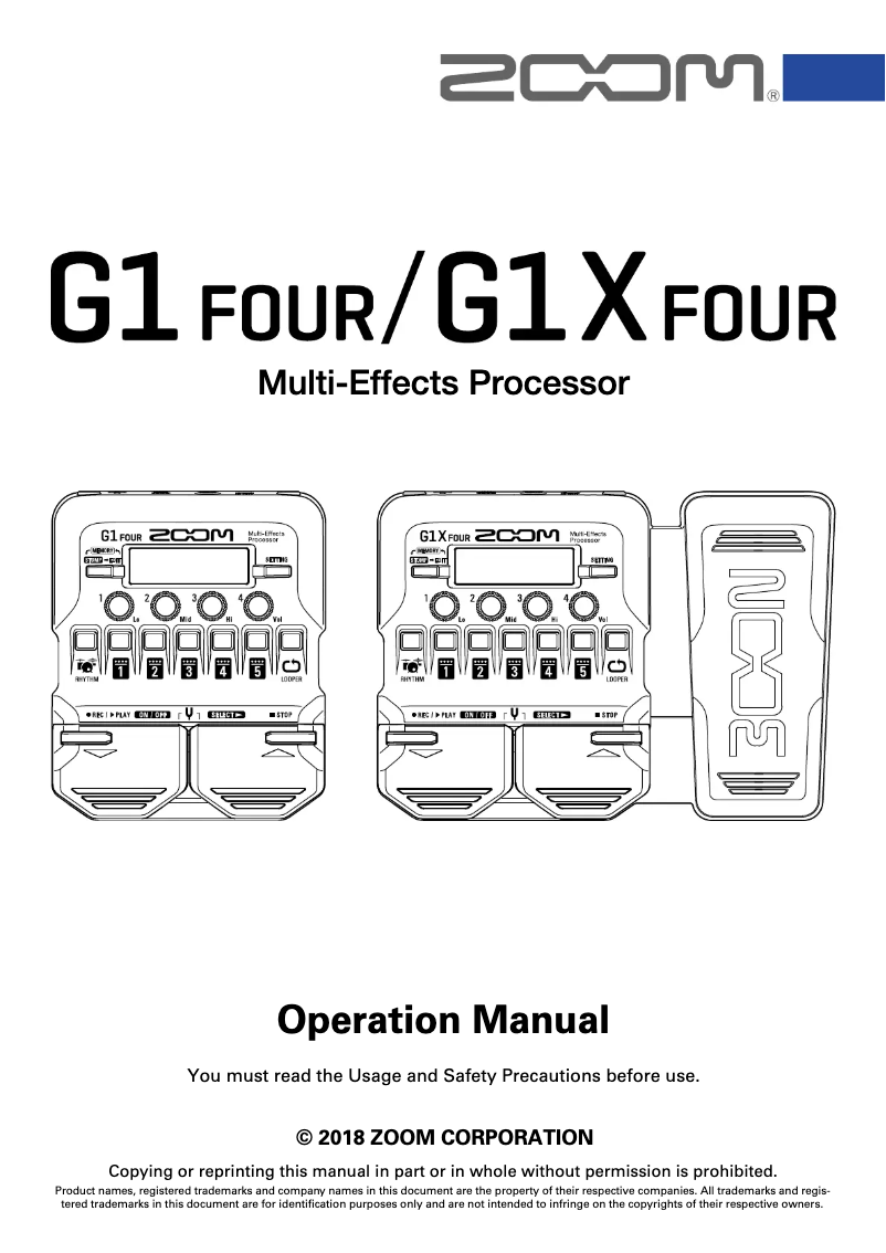 First page image of the manual for G1 Four