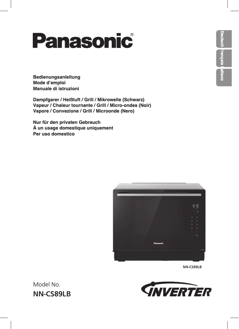 Page 1 of the manual User Manual Panasonic NN-CS89LB