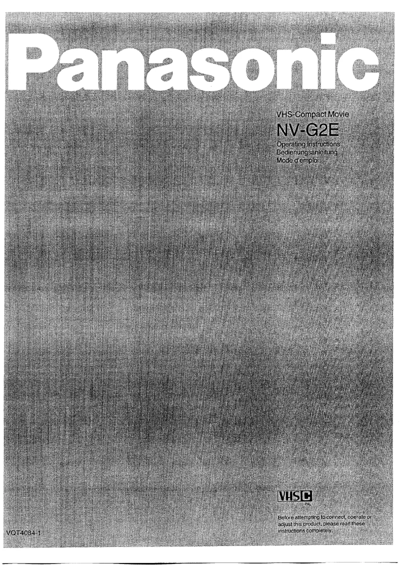 First page image of the manual for NV-G2E