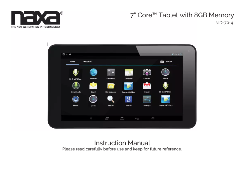 Page 1 of the manual User Manual Naxa NID-7014