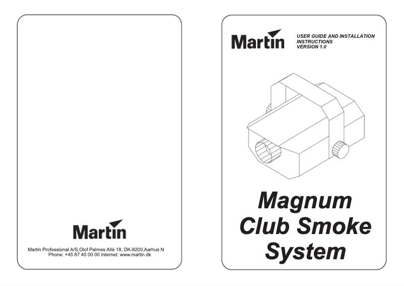 First page image of the manual for Magnum Club Smoke