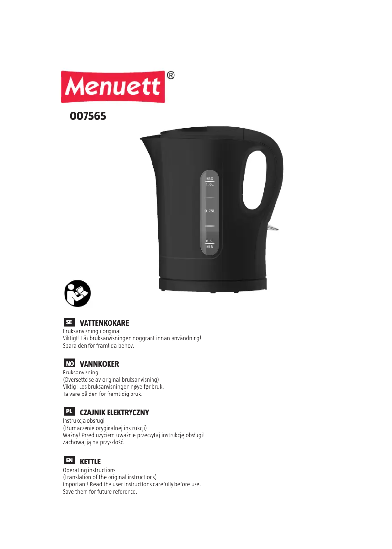 Page 1 of the manual User Manual Menuett 007-565