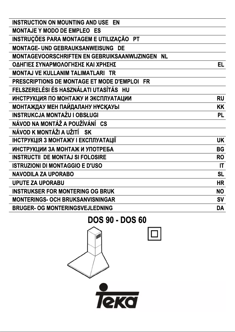 Page 1 of the manual User Manual Teka DOS 60.1 AT