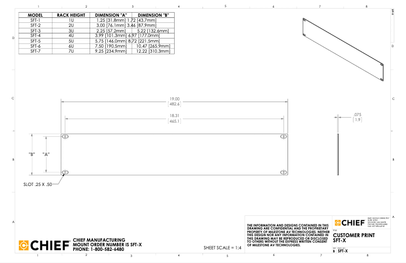 Page 1 de la notice Manuel utilisateur Chief SFT-1