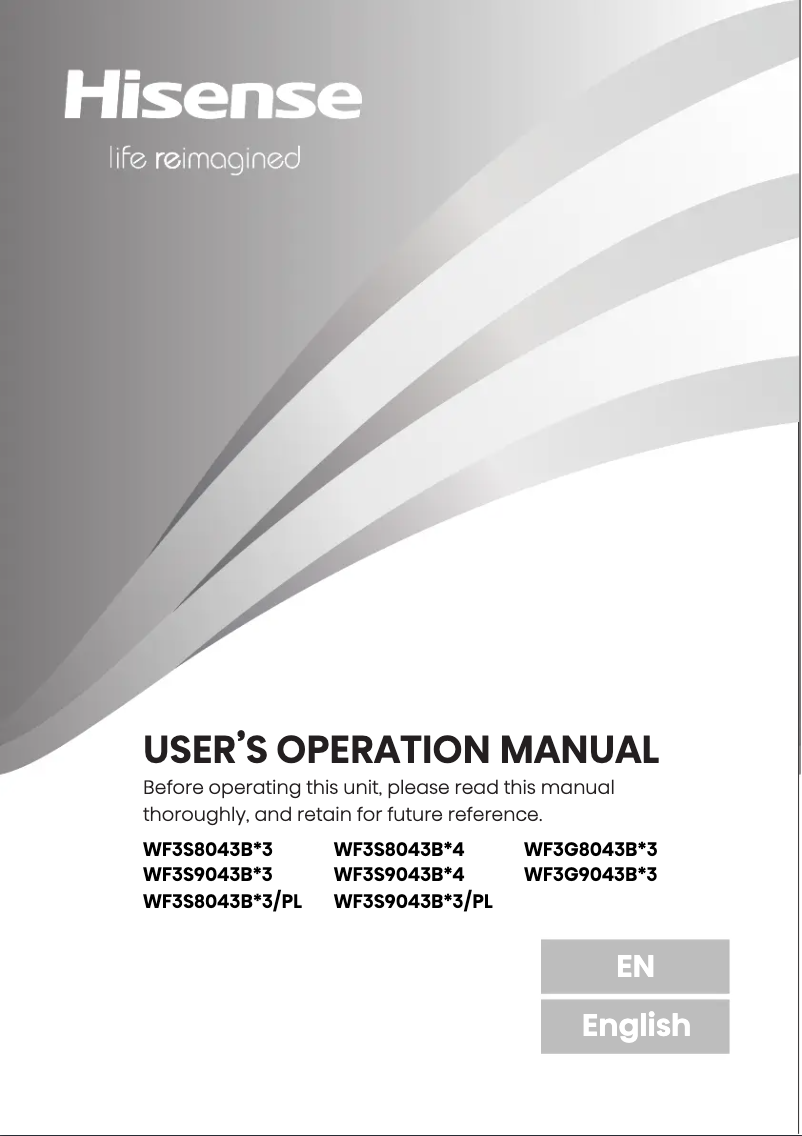 First page image of the manual for WF3S8043BB3