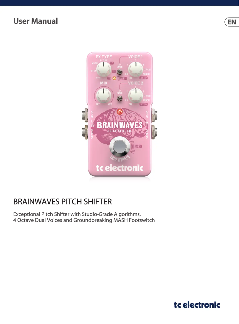 First page image of the manual for Brainwaves Pitch Shifter