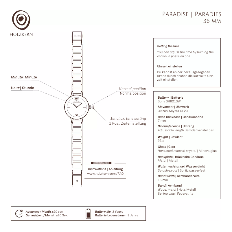 Page 1 of the manual User Manual Holzkern Maui