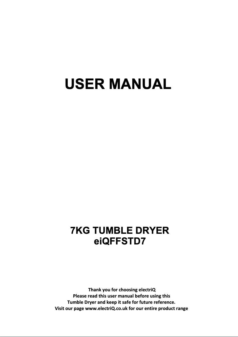 First page image of the manual for EIQFSTD7