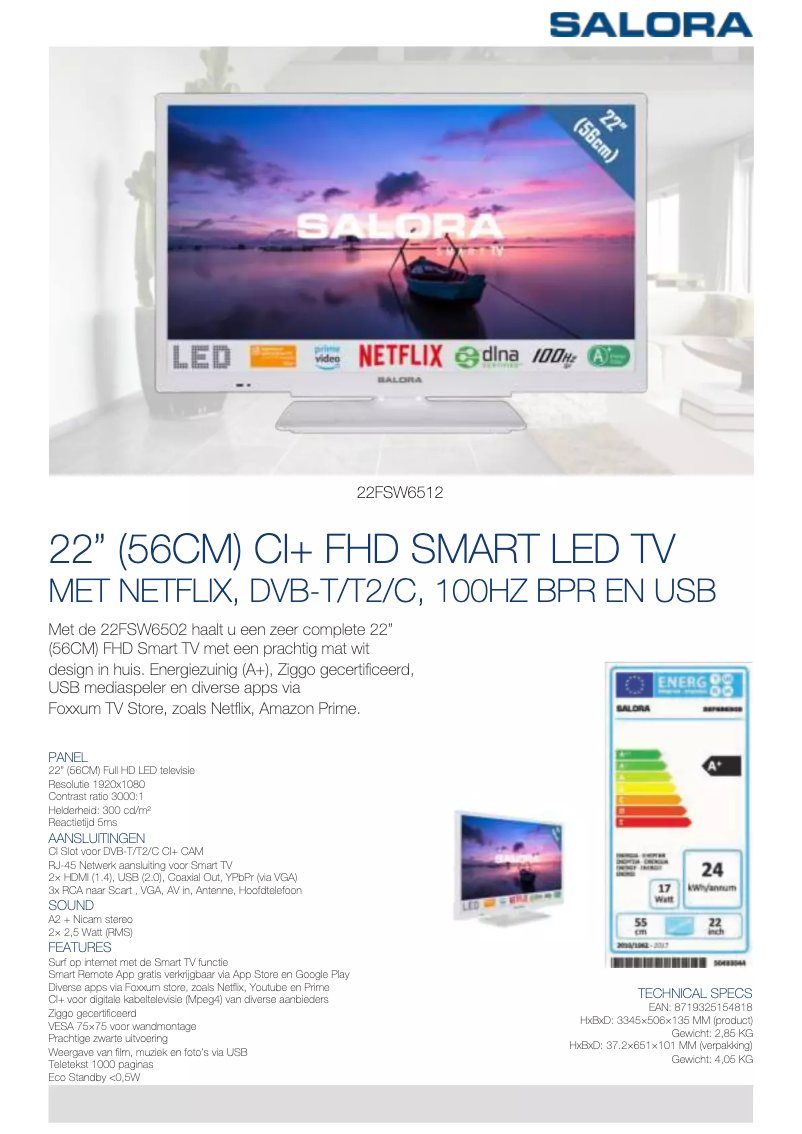 First page image of the manual for 22FSW6512